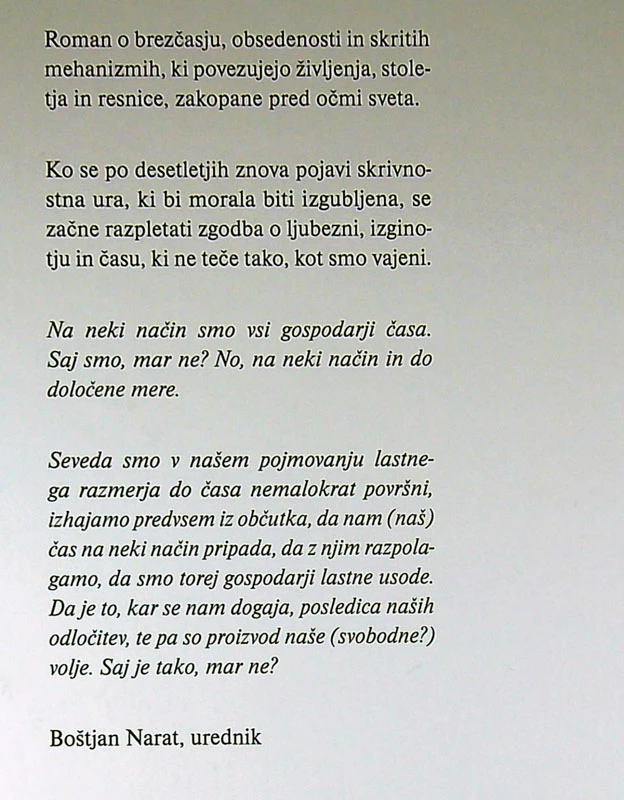 KOLESCA HARMONIJE; ROMAN O ČASU, Lenart Zajc