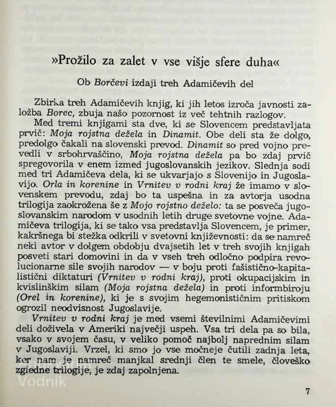 SMEH V DŽUNGLI, Louis Adamič