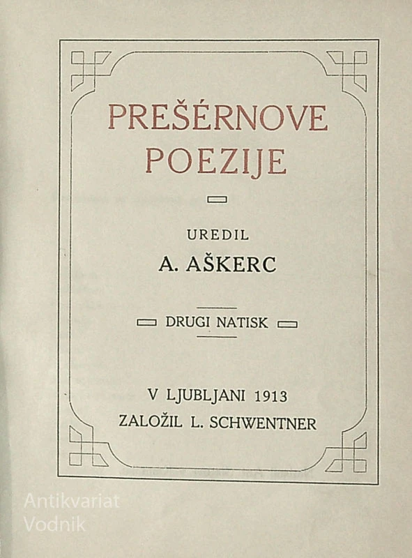 PREŠERNOVE POEZIJE