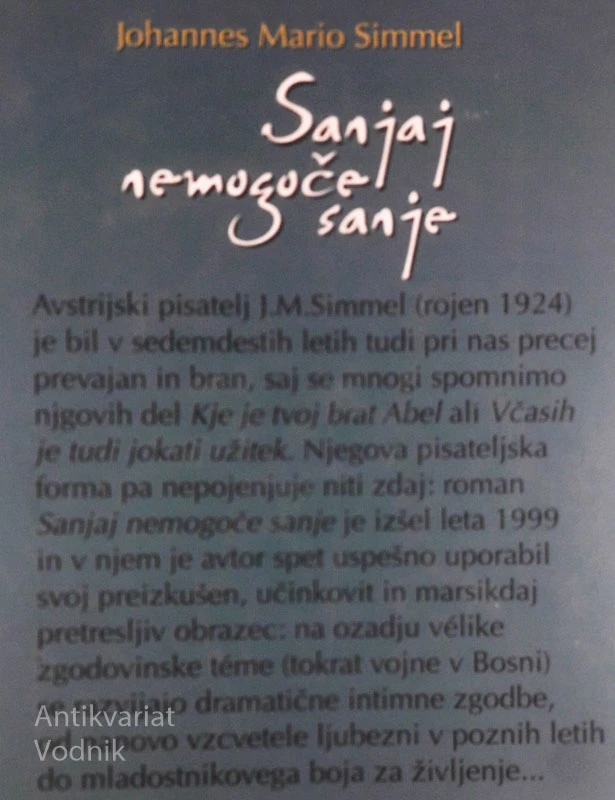SANJAJ NEMOGOČE SANJE, J. M. Simmel