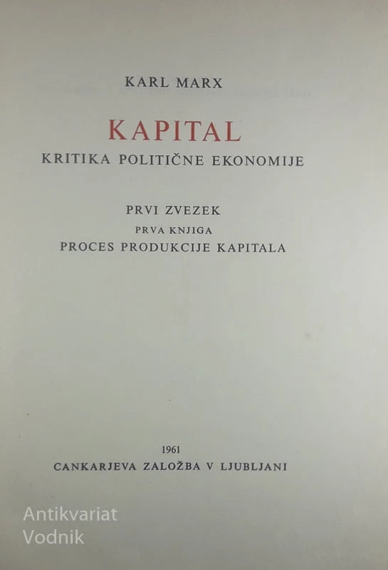 KAPITAL, Karl Marx (prva knjiga)