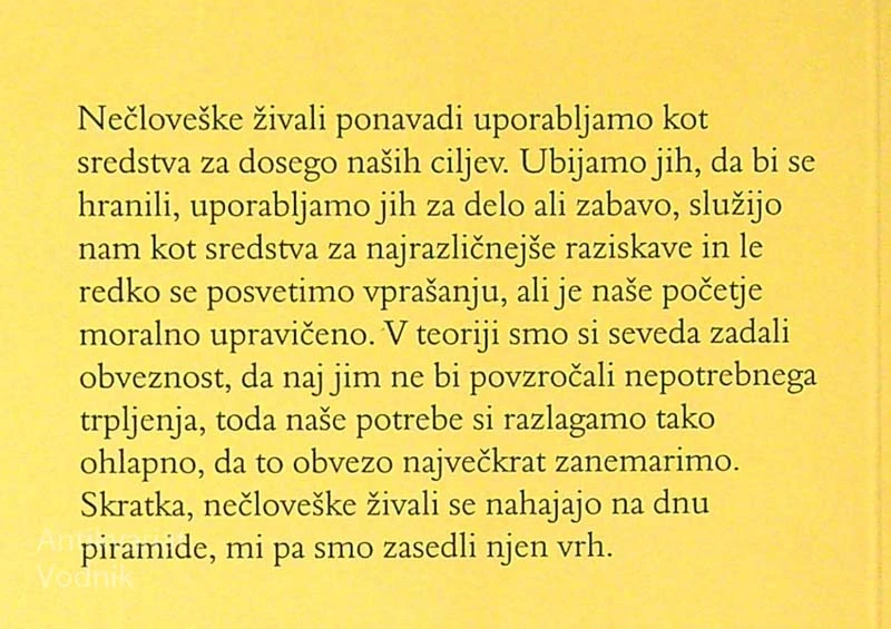 ŽIVALSKO VPRAŠANJE; ZA RAZŠIRJENO TEORIJO ČLOVEKOVIH PRAVIC, Paola Cavalieri