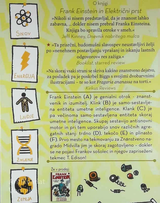 FRANK EINSTEIN IN ELEKTRIČNI PRST, Jon Scieszka (ilustriral Brian Biggs)