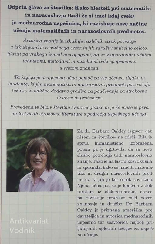 ODPRTA GLAVA ZA ŠTEVILKE, dr. Barbara Oakley