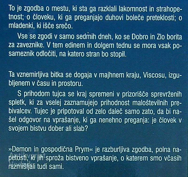 DEMON IN GOSPODIČNA PRYM, Paulo Coelho