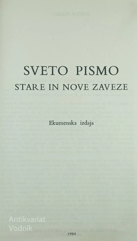 SVETO PISMO STARE IN NOVE ZAVEZE