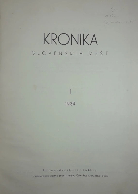 KRONIKA SLOVENSKIH MEST I, več avtorjev