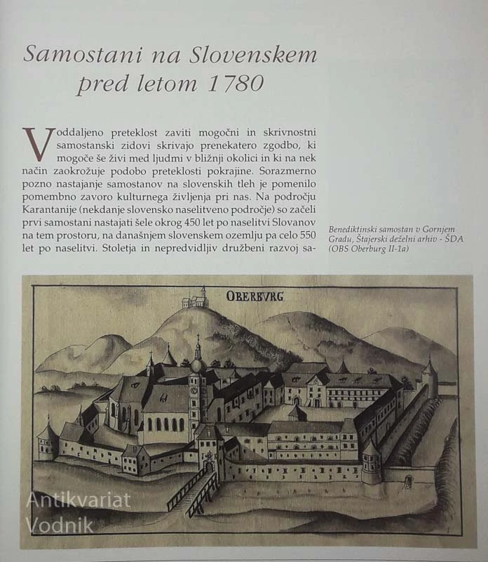 SAMOSTANI NA SLOVENSKEM DO LETA 1780, več avtorjev