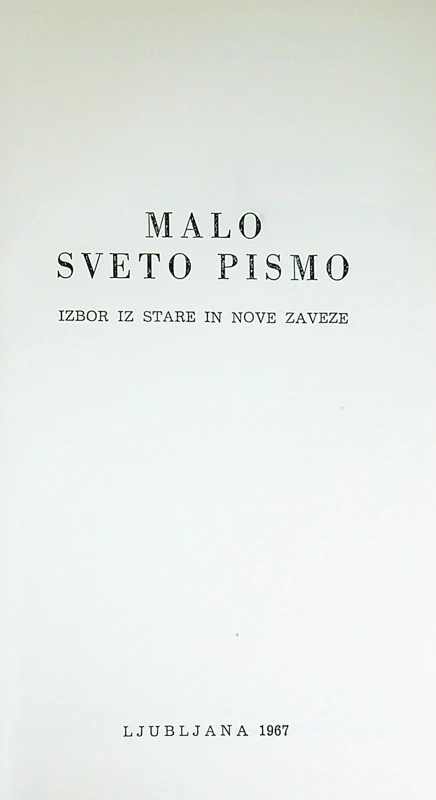 MALO SVETO PISMO