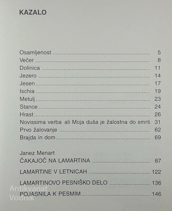 ALPHONSE DE LAMARTINE, Janez Menart