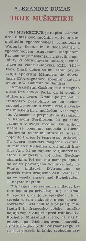 TRIJE MUŠKETIRJI, Alexandre Dumas