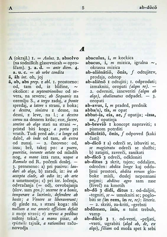 LATINSKO-SLOVENSKI SLOVAR, Fran Bradač