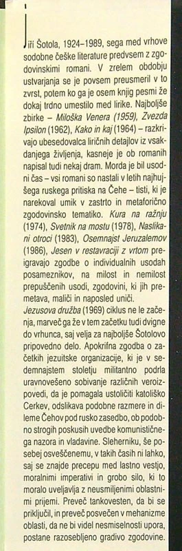 JEZUSOVA DRUŽBA, Jiří Šotola