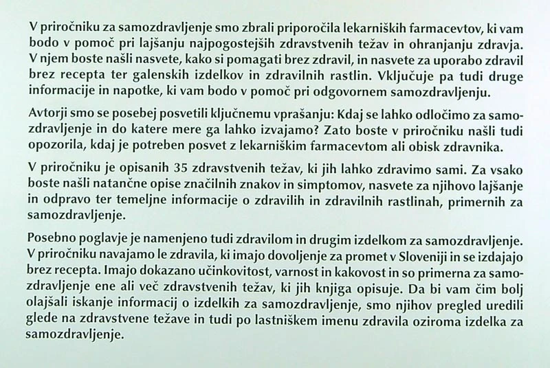 SAMOZDRAVLJENJE; PRIROČNIK ZA BOLNIKE