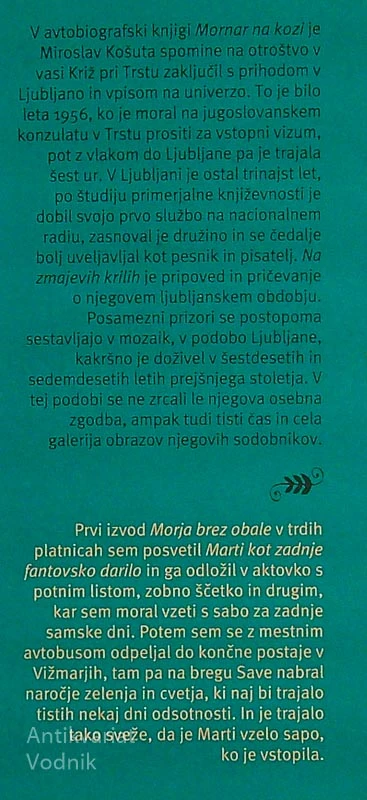 NA ZMAJEVIH KRILIH; LJUBLJANSKI MOZAIK, Miroslav Košuta