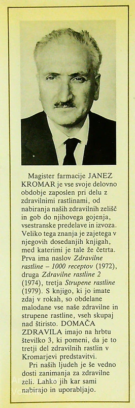 DOMAČA ZDRAVILA; NASVETI IN RECEPTI, Janez Kromar