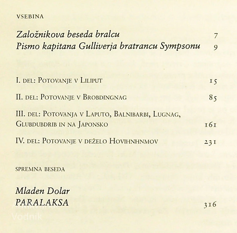 GULLIVERJEVA POTOVANJA, Jonathan Swift