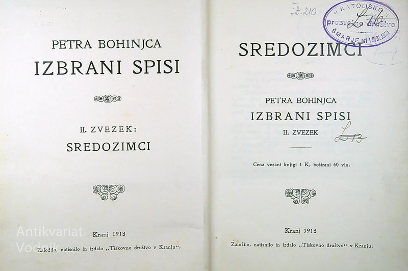 IZBRANI SPISI PETRA BOHINJCA; II. ZV