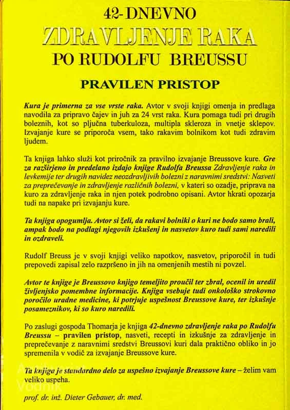 42- DNEVNO ZDRAVLJENJE RAKA PO RUDOLFU BREUSSU, J. H. R. Thomar