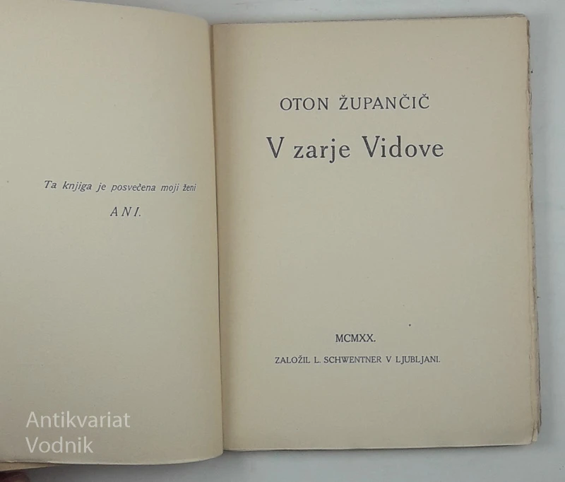V ZARJE VIDOVE, Oton Župančič