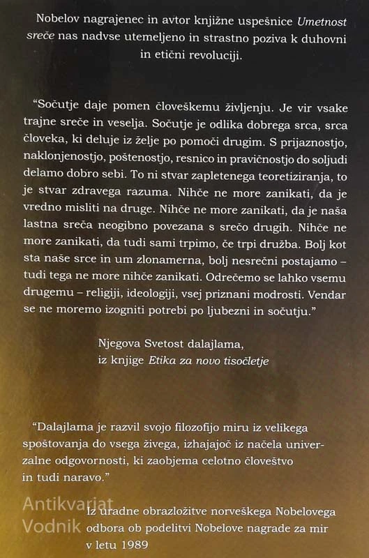 NJEGOVA SVETOST DALAJLAMA: Etika za novo tisočletje, uredila Metka Bartol