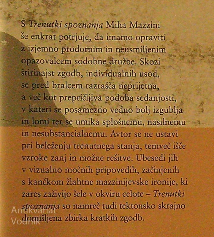 TRENUTKI SPOZNANJA, Miha Mazzini