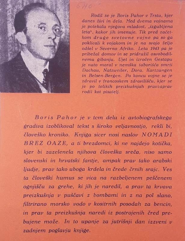 NOMADI BREZ OAZE, Boris Pahor