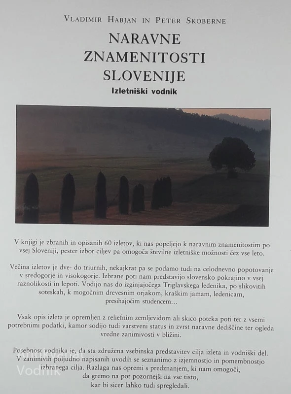 NARAVNE ZNAMENITOSTI SLOVENIJE, Izletniški vodnik