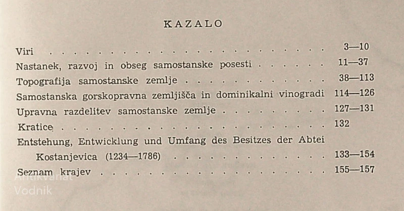 TOPOGRAFIJA POSESTI KOSTANJEVIŠKE OPATIJE 1234-1786, Jože Mlinarič