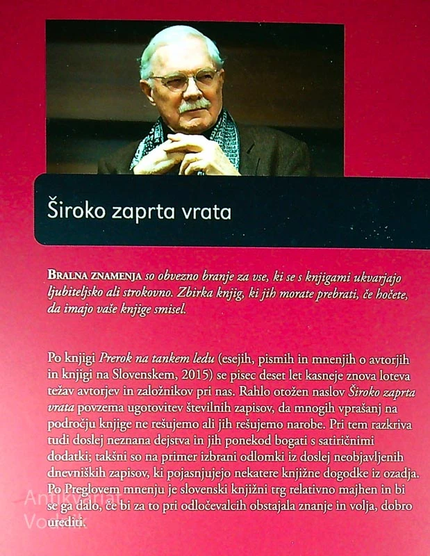 ŠIROKO ZAPRTA VRATA; AVTORJI IN ZALOŽNIKI V ŠKRIPCIH, Slavko Pregl