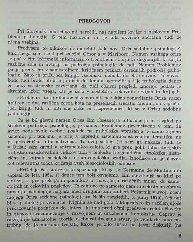PROBLEMI PSIHOLOGIJE, Anton Trstenjak