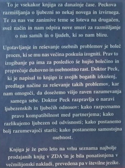 LJUBEZEN IN DUHOVNA RAST, Dr. Scott Peck