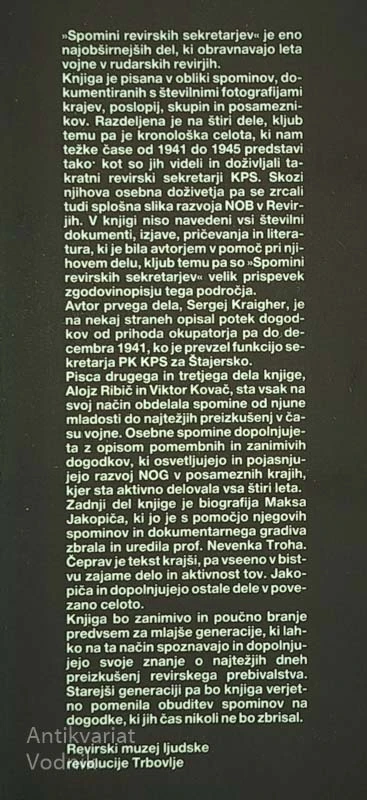 SPOMINI REVIRSKIH SEKRETARJEV, več avtorjev