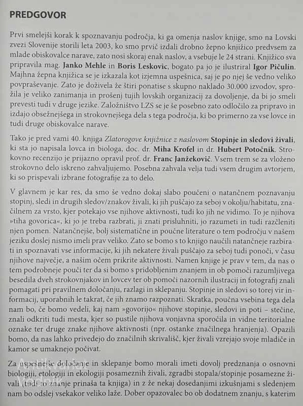 STOPINJE IN SLEDOVI ŽIVALI, Miha Krofel