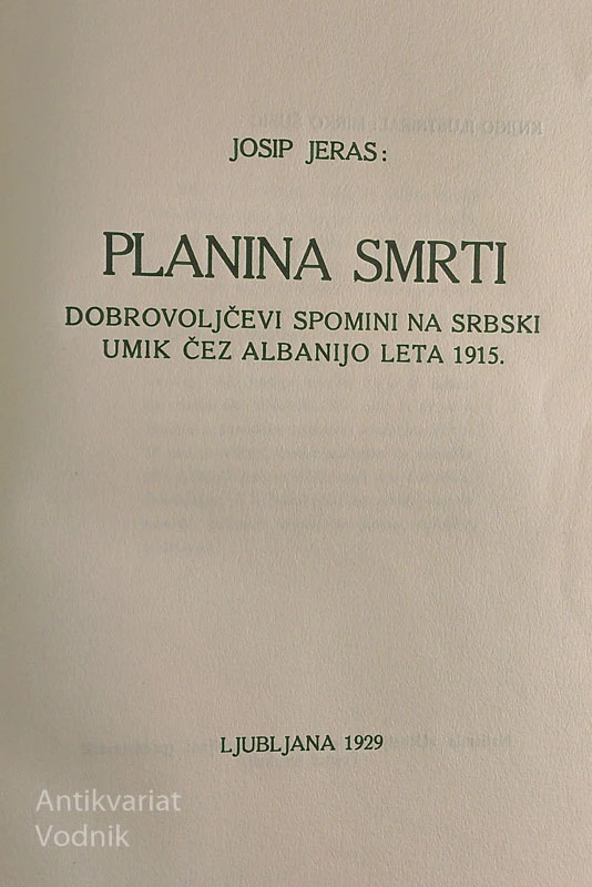 PLANINA SMRTI, Josip Jeras