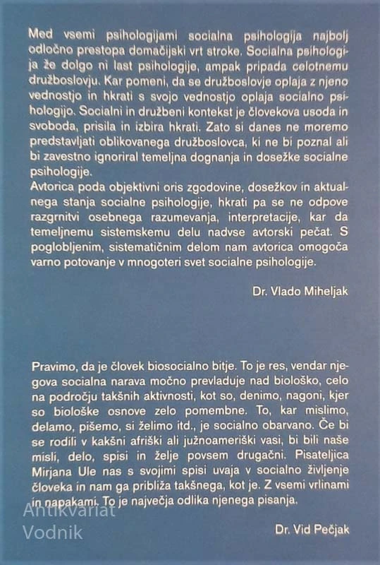 SOCIALNA PSIHOLOGIJA, Mirjana Ule