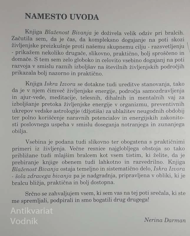 ISKRA IZVORA; ŠOLA ZDRAVEGA BIVANJA, Nerina Derman