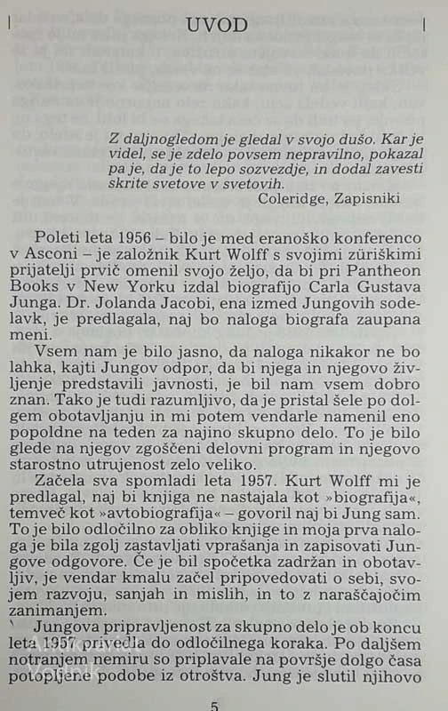 SPOMINI, SANJE, MISLI, C. G. Jung