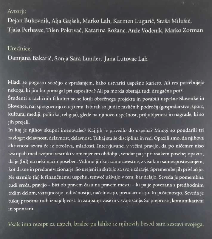 ZGODBE O USPEHU; KAKO JE 63 SLOVENCEV POSTALO USPEŠNIH