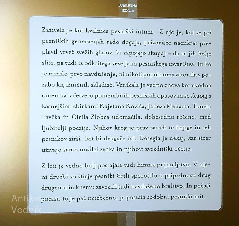 PESMI ŠTIRIH, Kovič, Zlobec, Menart, Pavček (jubilejna izdaja)