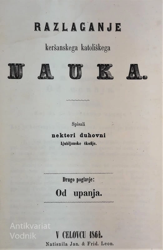 RAZLAGANJE KERŠANSKEGA NAUKA, Drugo poglavje – Od upanja