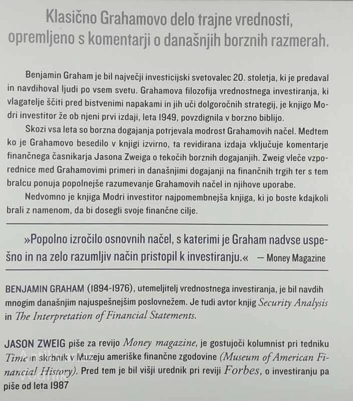 MODRI INVESTITOR, Benjamin Graham