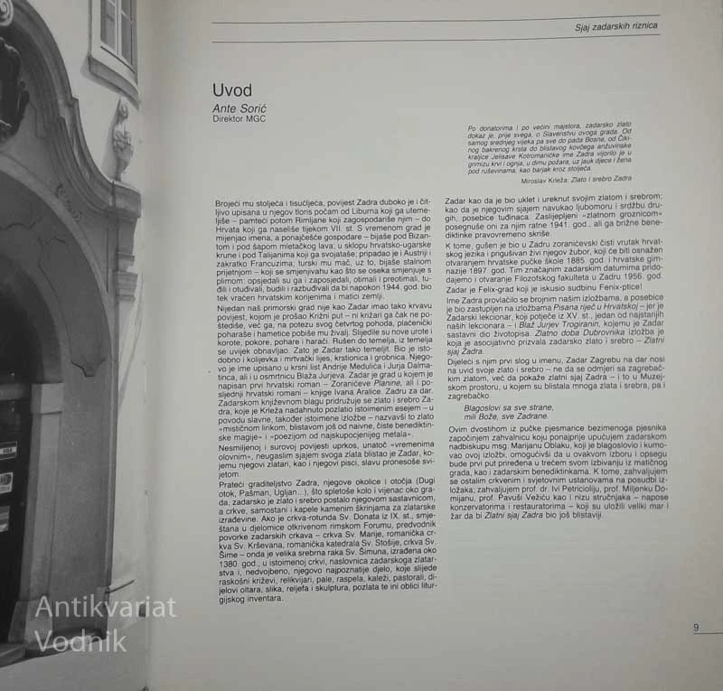 SJAJ ZADARSKIH RIZNICA, Ivan Aralica