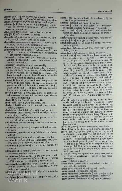 VELIKI ANGLEŠKO-SLOVENSKI SLOVAR, Grad – Škerlj – Vitorovič