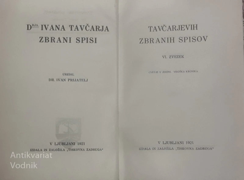 IZBRANI SPISI, Ivan Tavčar (1 – 6)