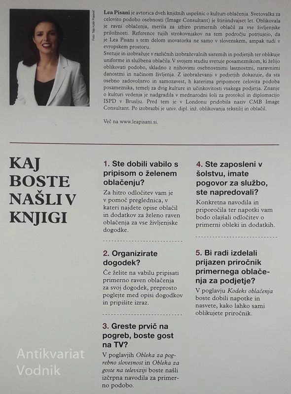 RAVNI OBLAČENJA / DRESS CODE, Lea Pisani