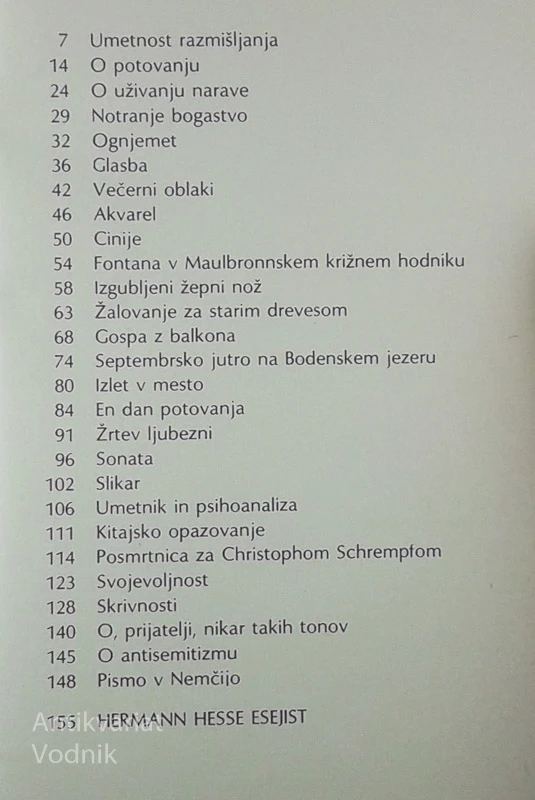 UMETNOST RAZMIŠLJANJA, Hermann Hesse