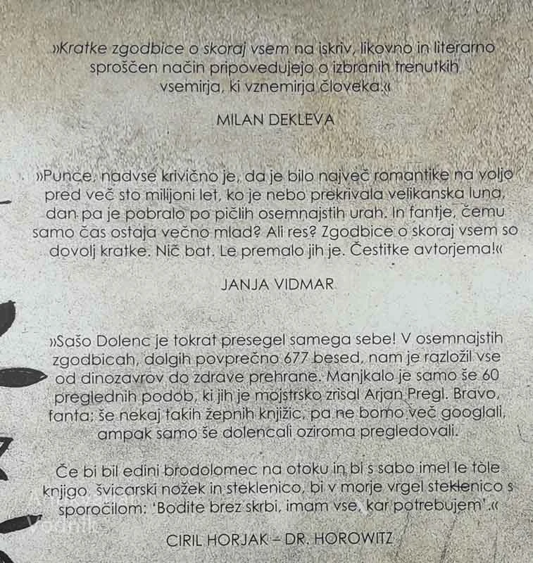 KRATKE ZGODBICE O SKORAJ VSEM, Sašo Dolenc, ilustriral Arjan Pregl