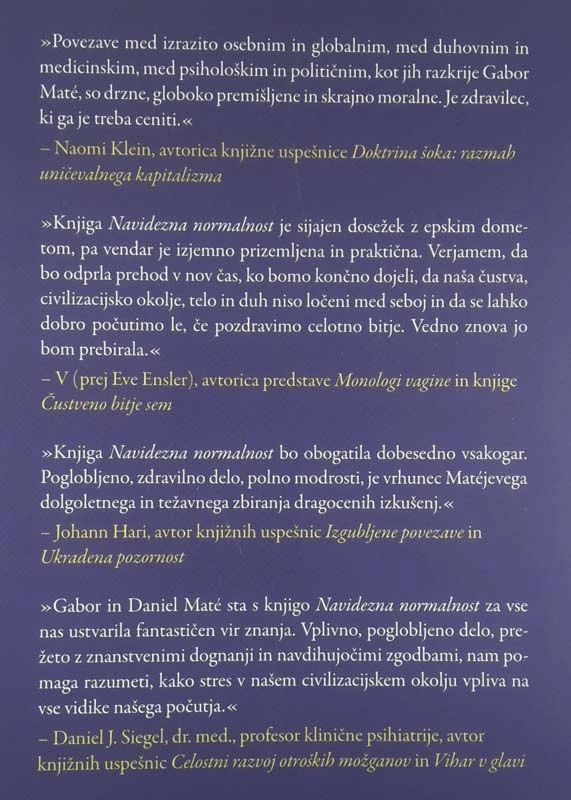 NAVIDEZNA NORMALNOST, Gabor Maté dr. med. in Daniel Maté