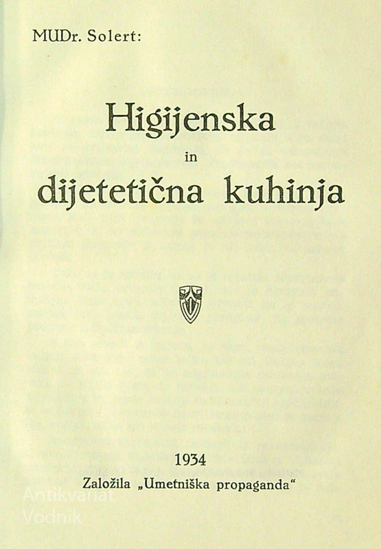HIGIENSKA IN DIETETIČNA KUHINJA, Dr. Solert
